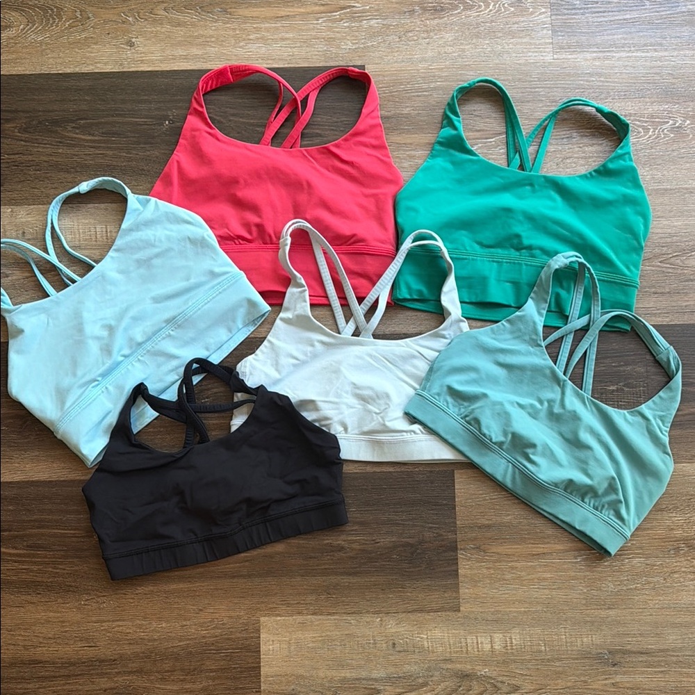 Set of 6 lululemon Energy bras - size 6
